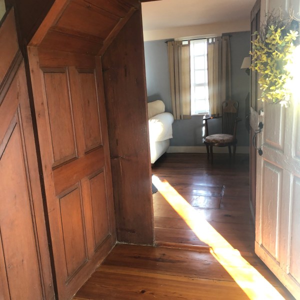 a room with a wooden floor