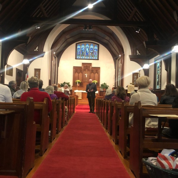 a group of people in a room