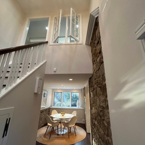 a close up of a sink in a small room