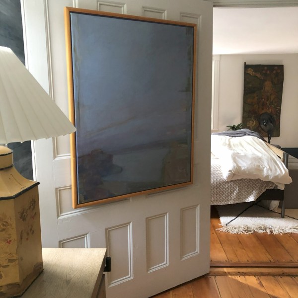 a television is sitting on a table